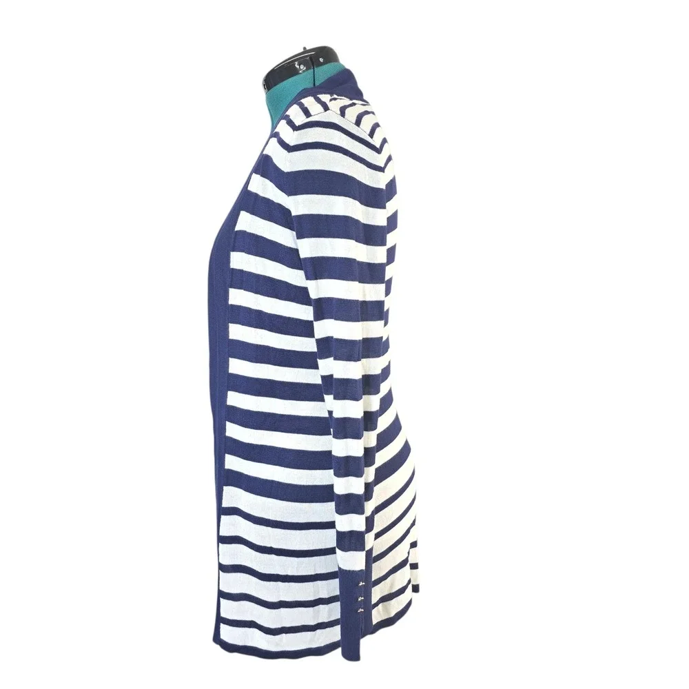 White House Black Market XS Striped‎ Open Front Cardigan Sweater